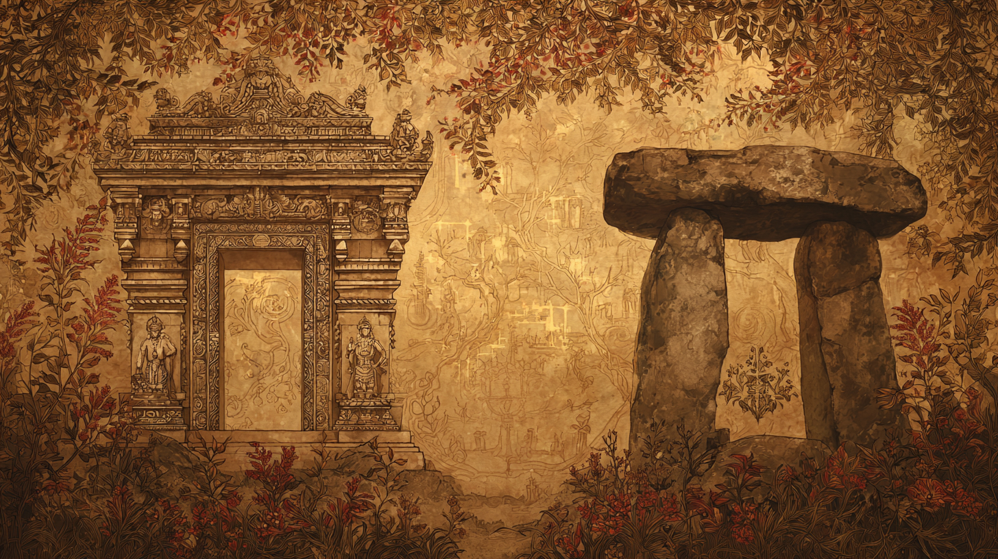 Tamil and Basque — The Languages That Refused to Explain Themselves, Art Nouveau illustration