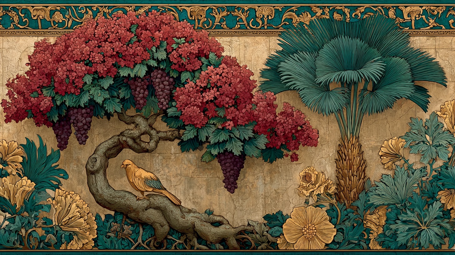 Tamil and Georgian — When Two Ancient Scripts Walk Into a Room, Art Nouveau illustration