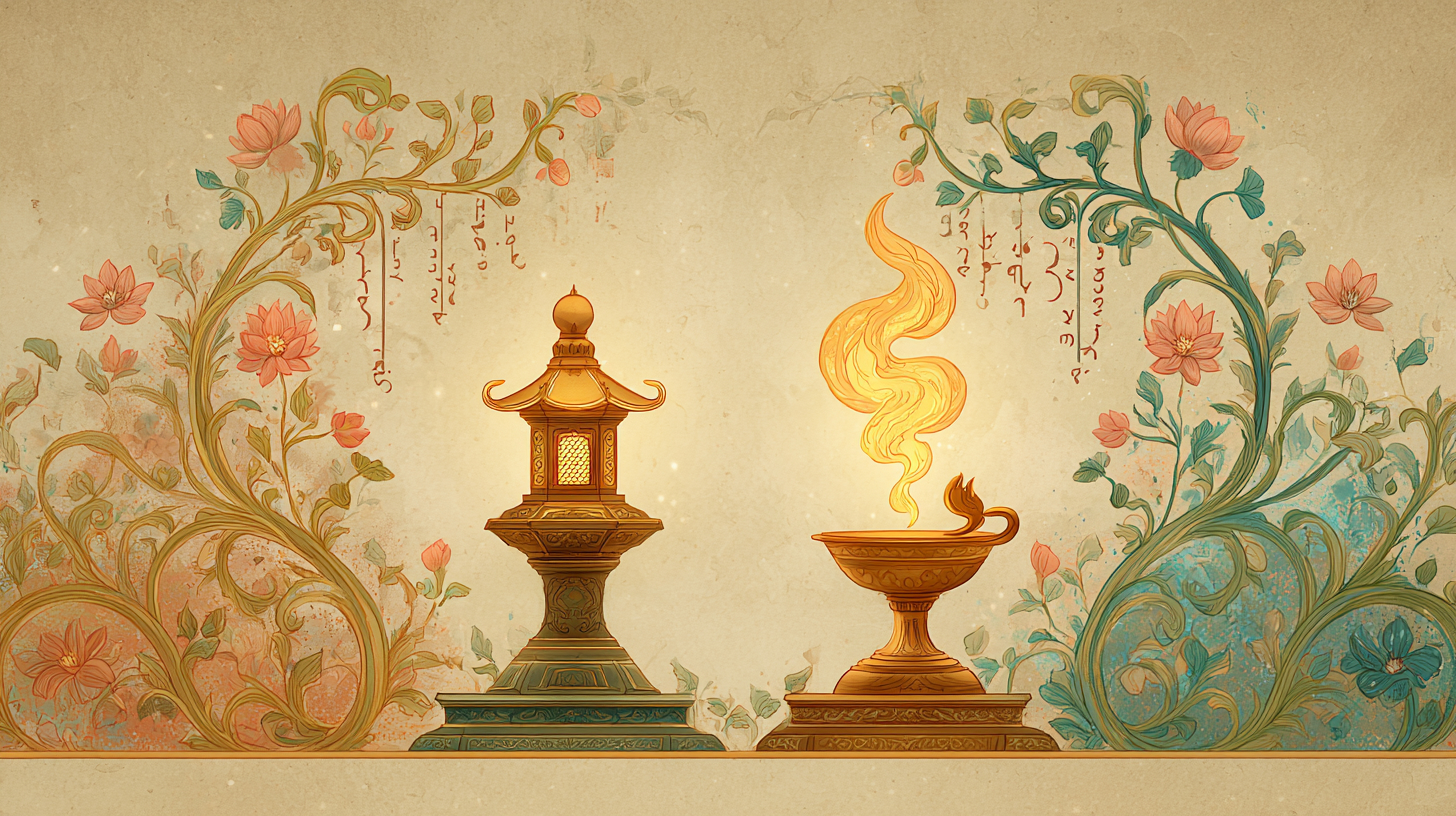 Tamil and Japanese — The Grammar of Respect, Art Nouveau illustration