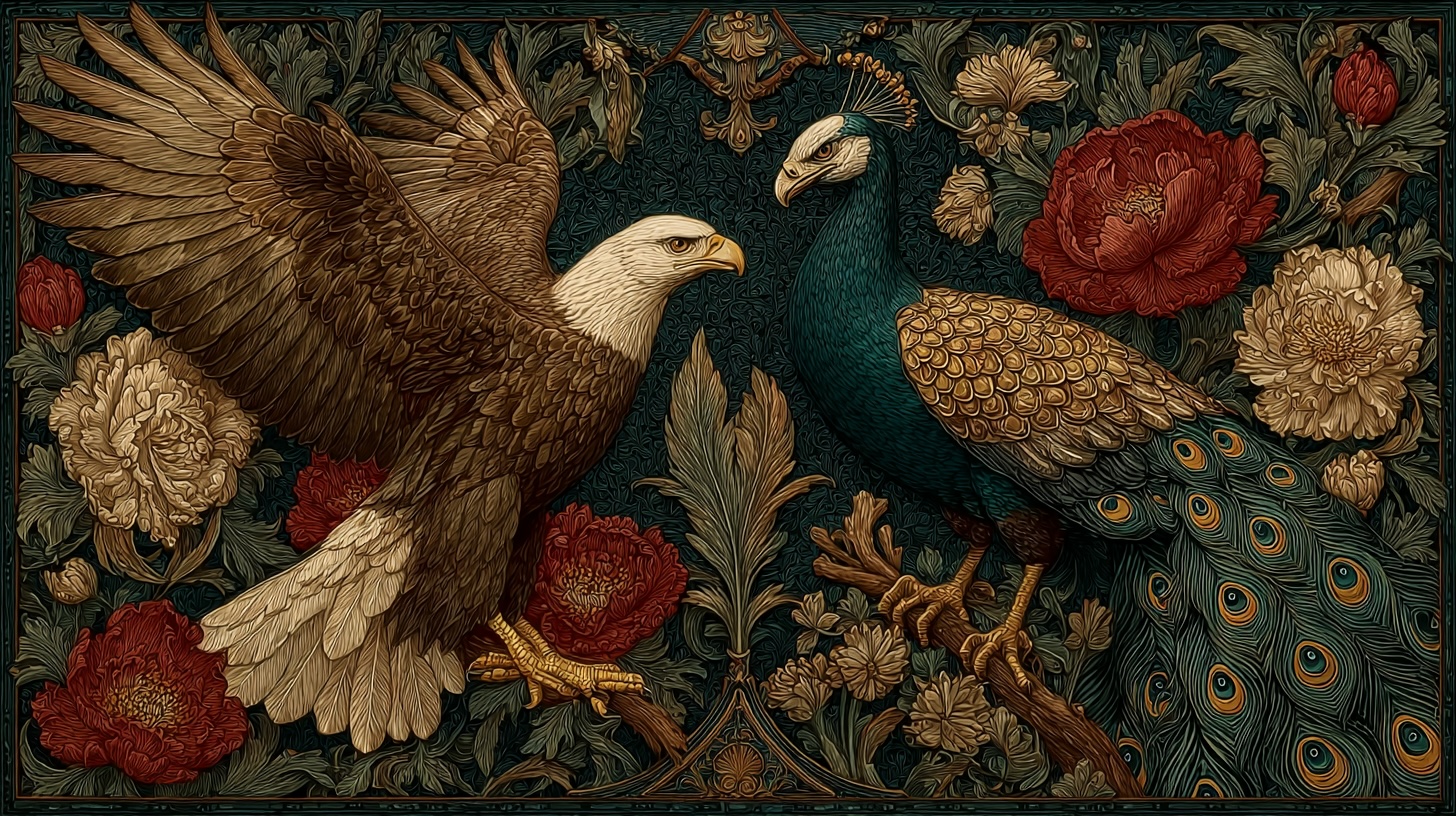 Tamil and Mongolian — The Script Keepers, Art Nouveau illustration