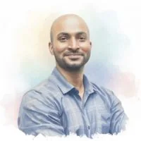 A watercolour portrait of Rahul Ramesh