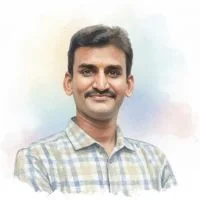 A watercolour portrait of Ramakrishnan