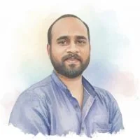 A watercolour portrait of Surendar