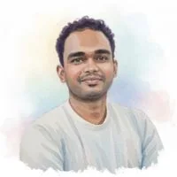 A watercolour portrait of Venkateswaran